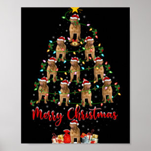 Xmas Lichter Santa Dogue De Bordeaux Hund Weihnach Poster