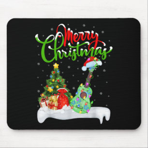 Xmas-Lichter Weihnachtsmann Hut Musical Ukulele Gi Mousepad