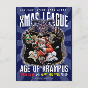 Xmas Liga Age of Krampus Feiertagspostkarte