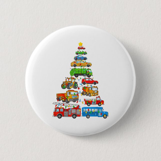 Xmas Light Christmas Tree, Funny Xmas Boys Kids To Button (Vorderseite)