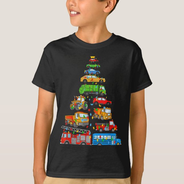 Xmas Light Christmas Tree, Funny Xmas Boys Kids To T-Shirt (Vorderseite)