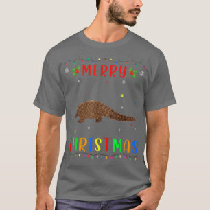Xmas Light Pangolins Design Matching Christmas Paj T-Shirt