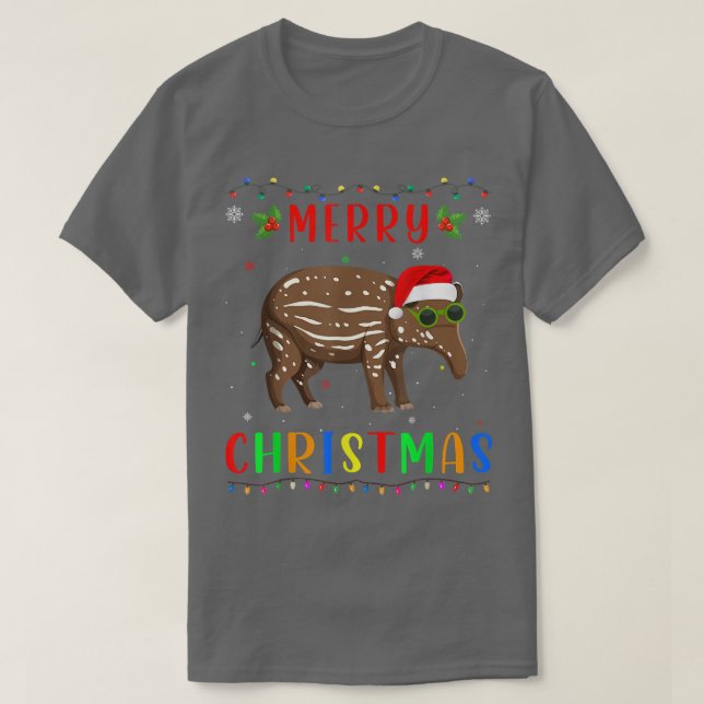 Xmas Light Tapir Design Matching Christmas Pajama  T-Shirt (Design vorne)