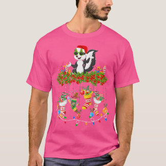Xmas Light Weihnachtsmannmütze mit Weihnachtssocke T-Shirt