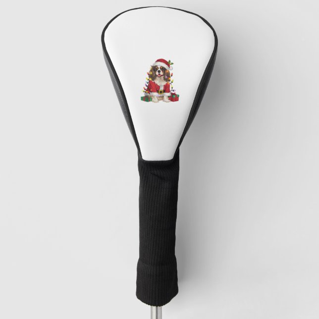 Xmas Lighting Cavalier King Charles Spaniel Dog Ch Golf Headcover (Vorderseite)