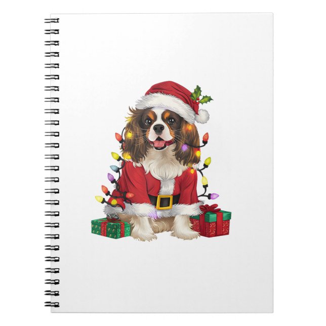 Xmas Lighting Cavalier King Charles Spaniel Dog Ch Notizblock (Vorderseite)