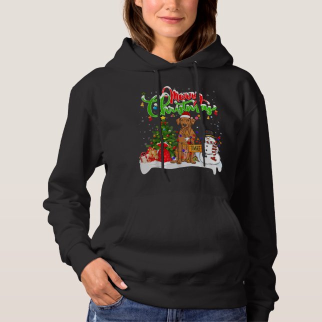 Xmas Lighting Matching Santa Rhodesian Ridgeback D Hoodie (Vorderseite)
