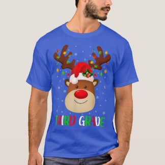 Xmas Lighting Reindeer Funny 3. Klasse Lehrerin Ch T-Shirt