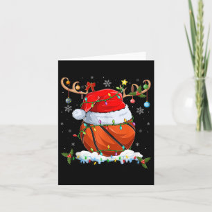 Xmas Lighting Rentier Weihnachtsmannmütze Basketba Karte