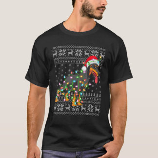 Xmas Lighting Santa Hat Ugly Doberman Christmas T-Shirt