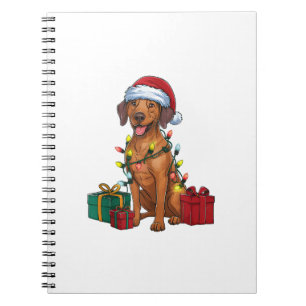 Xmas Lighting Santa Rhodesian Ridgeback Dog Christ Notizblock