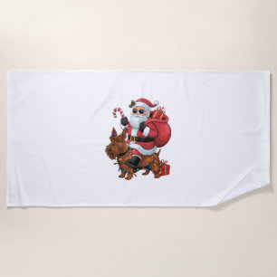 Xmas Lighting Santa Riding Scottish Terrier Dog Ch Strandtuch