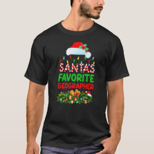 Xmas Lighting Santa S Lieblings Geographin Christm T-Shirt