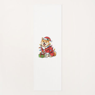 Xmas Lighting Santa Shiba Inu Hund Weihnachten Yogamatte