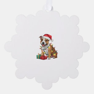 Xmas Lighting Santa Staffordshire Bull Terrier Dog Ornament Karte