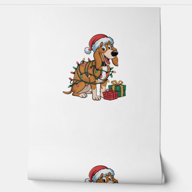 Xmas Lighting Santa Treeing Walker Coonhound Hund  Tapete (Abrollen)
