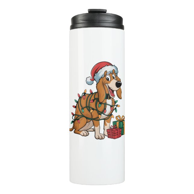 Xmas Lighting Santa Treeing Walker Coonhound Hund  Thermosbecher (Vorderseite)