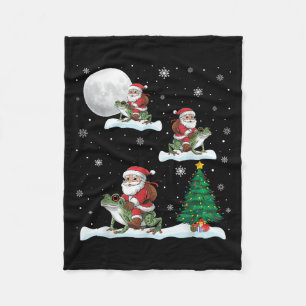 Xmas Lighting Tree Santa Riding Ison Dart Frog Chr Fleecedecke