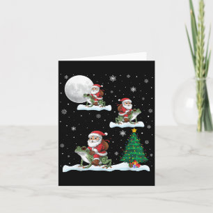 Xmas Lighting Tree Santa Riding Ison Dart Frog Chr Karte