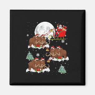 Xmas Lighting Tree Santa Riding Wooly Mammoth Chr Magnet