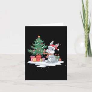 Xmas Lighting Tree Weihnachtsmannmütze Rabbit Bunn Karte