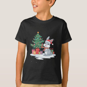 Xmas Lighting Tree Weihnachtsmannmütze Rabbit Bunn T-Shirt