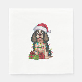 Xmas Lighting Weihnachtsmannmütze Alaskan Malamute Serviette