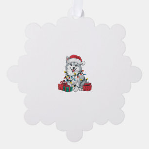 Xmas Lighting Weihnachtsmannmütze American Eskimo Ornament Karte