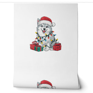 Xmas Lighting Weihnachtsmannmütze American Eskimo Tapete
