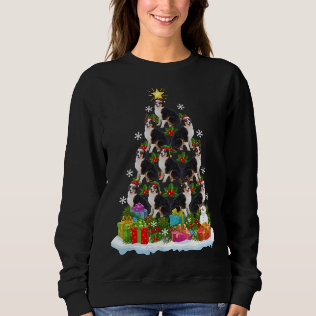 Xmas Lighting Weihnachtsmannmütze Australian Sheph Sweatshirt (Vorderseite)