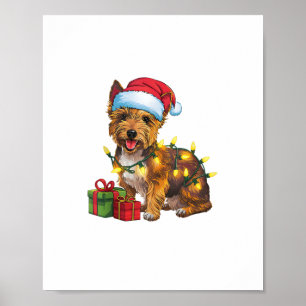 Xmas Lighting Weihnachtsmannmütze Cairn Terrier Do Poster