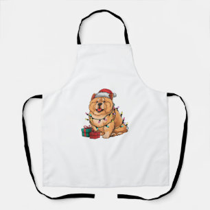 Xmas Lighting Weihnachtsmannmütze Chow Chow Dog We Schürze
