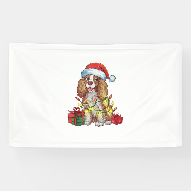 Xmas Lighting Weihnachtsmannmütze Englisch Coonhou Banner (Horizontal)
