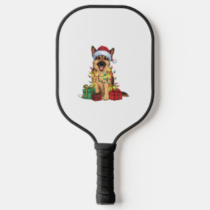 Xmas Lighting Weihnachtsmannmütze German Shepherd Pickleball Schläger