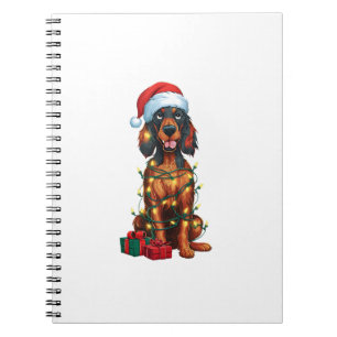 Xmas Lighting Weihnachtsmannmütze Gordon Setter Do Notizblock