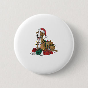 Xmas Lighting Weihnachtsmannmütze Great Dane Dog W Button