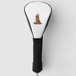Xmas Lighting Weihnachtsmannmütze Irish Setter Dog Golf Headcover