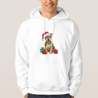 Xmas Lighting Weihnachtsmannmütze Jagdterers Dog W Hoodie