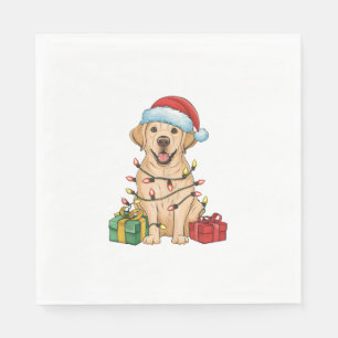 Xmas Lighting Weihnachtsmannmütze Labrador Retriev Serviette