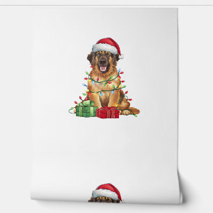 Xmas Lighting Weihnachtsmannmütze Leonberger Dog W Tapete