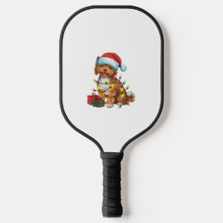 Xmas Lighting Weihnachtsmannmütze Lowchen Dog Weih Pickleball Schläger