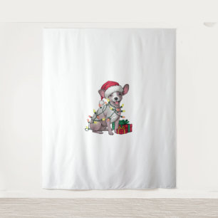 Xmas Lighting Weihnachtsmannmütze Mexican Hairless Wandteppich