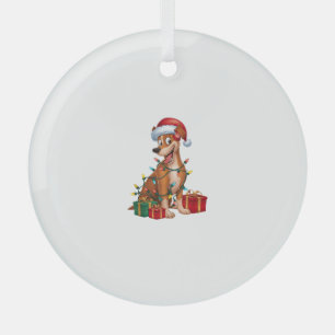 Xmas Lighting Weihnachtsmannmütze Pinscher Hund We Ornament Aus Glas