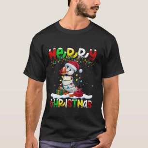 Xmas Lighting Weihnachtsmannmütze Puffin Bird Merr T-Shirt