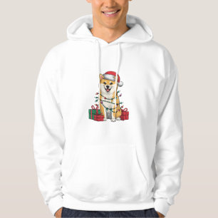 Xmas Lighting Weihnachtsmannmütze Shiba Inu Dog We Hoodie