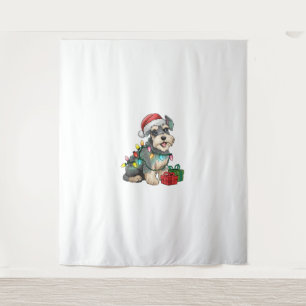 Xmas Lighting Weihnachtsmannmütze Standard Schnauz Wandteppich