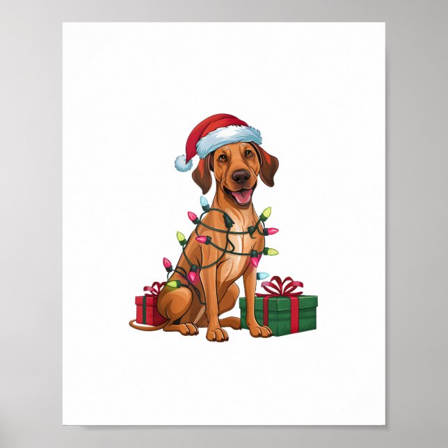 Xmas Lighting Weihnachtsmannmütze Thai Ridgeback D Poster (Vorne)