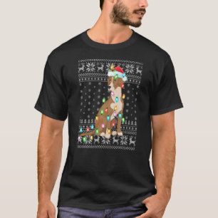 Xmas Lighting Weihnachtsmannmütze Ugly Bloodhound  T-Shirt