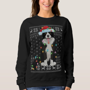 Xmas Lighting Weihnachtsmannmütze Ugly Border Coll Sweatshirt
