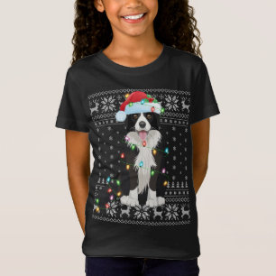 Xmas Lighting Weihnachtsmannmütze Ugly Border Coll T-Shirt